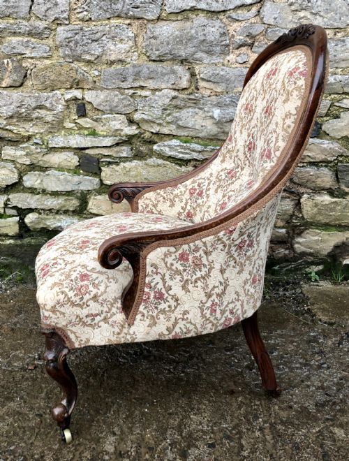 fig 1. Antique Ladies Upholstered Armchair