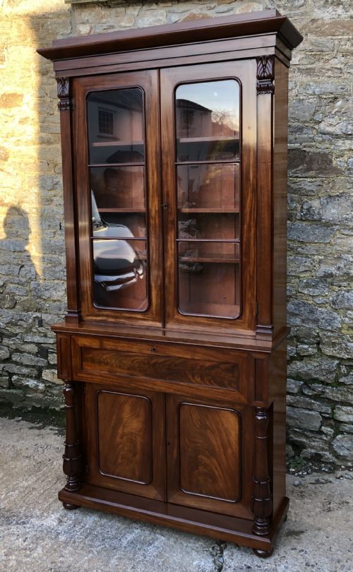 fig 1. Early Victorian Mahogany Secretaire Bookcase