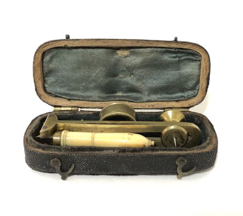 fig 1. Antique Jones Type Folding Botanical Microscope