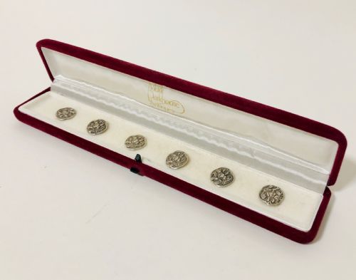 fig 2. Set of 6 Antique Solid Silver Art Nouveau Buttons
