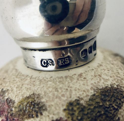 fig 1. Antique Scent Bottle with Silver Top by Cornelius Desormeaux