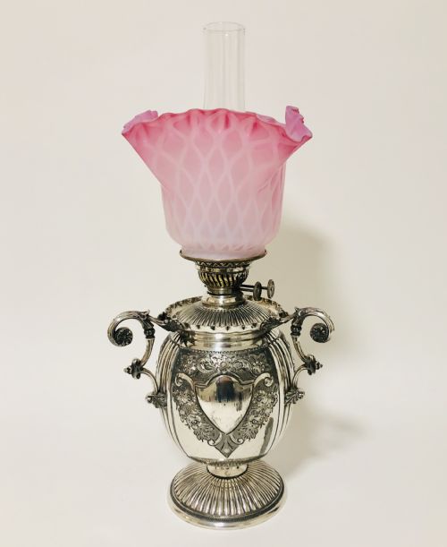 Victorian Silver Plated Evered's Oil Lamp