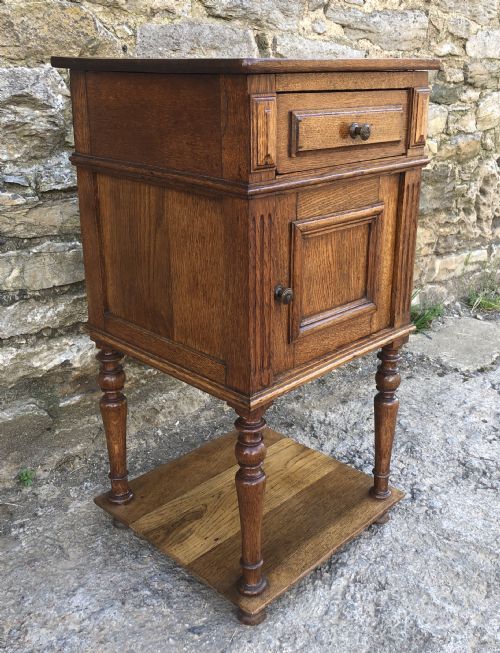fig 1. Antique French Oak Bedside Pot Cupboard