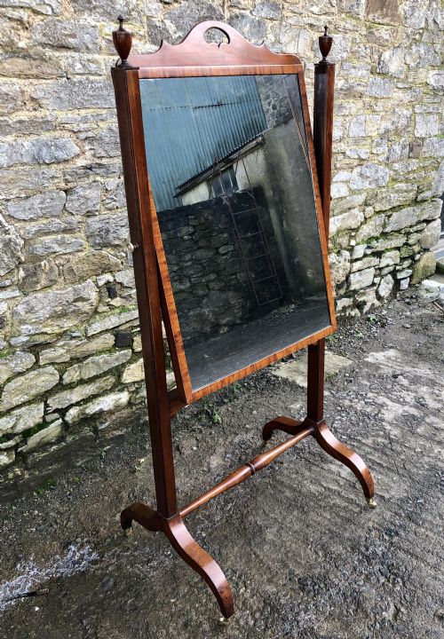 Antique Mahogany Framed Cheval Mirror