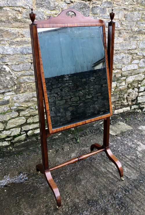 fig 3. Antique Mahogany Framed Cheval Mirror