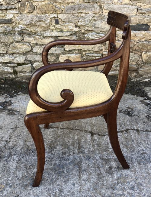 fig 2. Regency Mahogany Scroll Arm Carver Chair