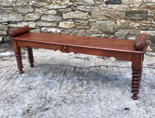 fig 1. Victorian Mahogany Window Seat Hall Bench