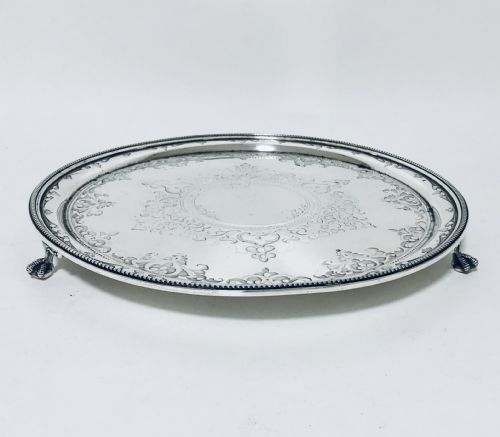 fig 1. Victorian Solid Sterling Silver Salver