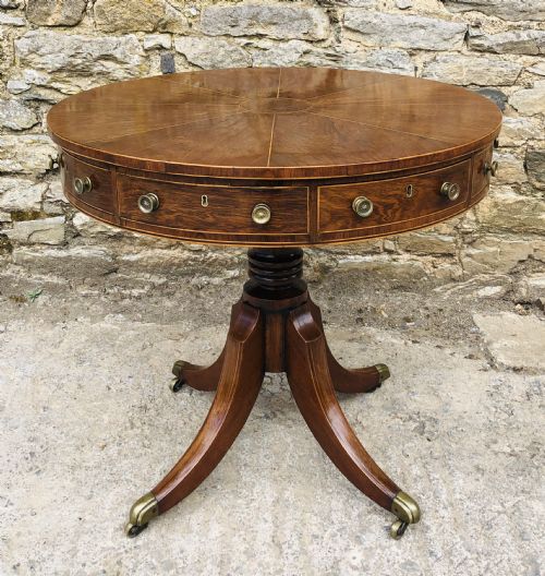 Regency Rosewood Inlaid Drum Table