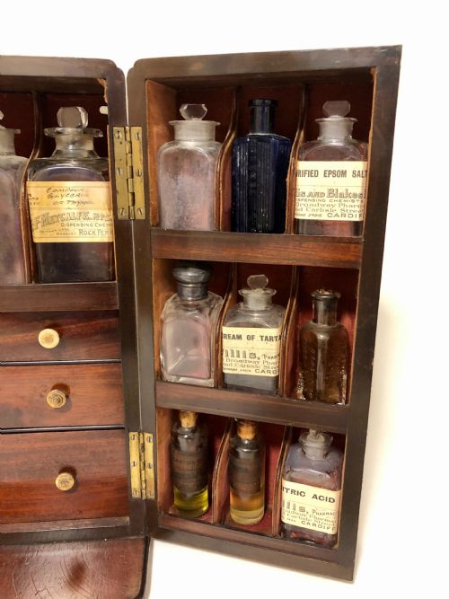 fig 4. Georgian Apothecary Cabinet Box with Contents
