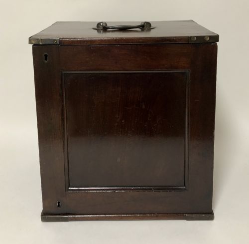 fig 1. Victorian Mahogany Collectors Cabinet Drawers with Locking Door