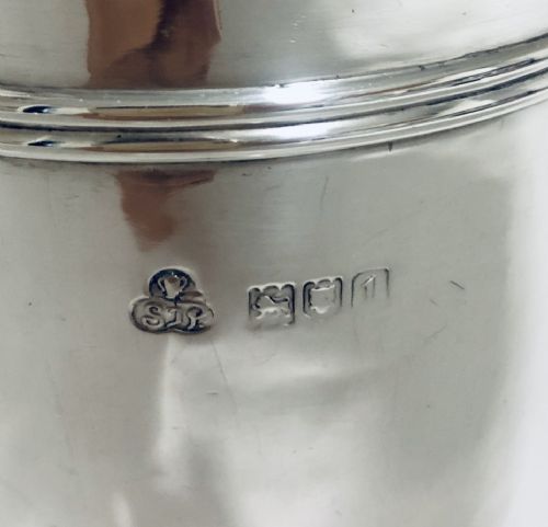 fig 1. Large Antique Solid Silver Beaker Vase