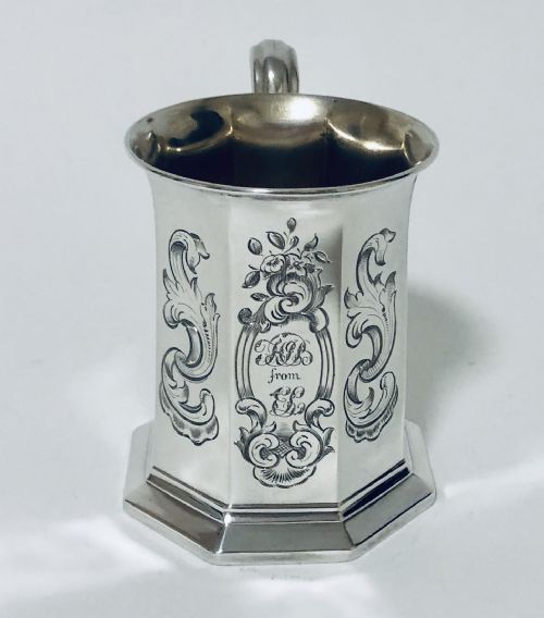 fig 1. Early Victorian Solid Silver Christening Cup