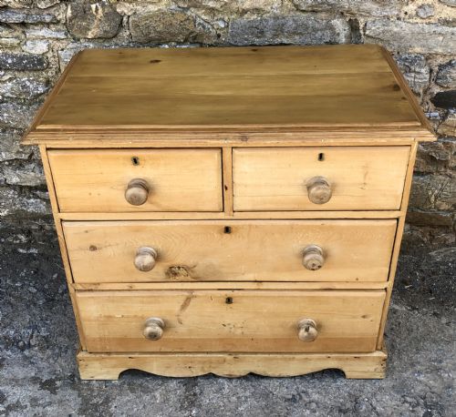 fig 1. Small Antique Pine Chest of Drawers
