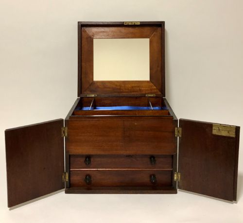 Antique Mahogany Fitted Jewellery Vanity Box