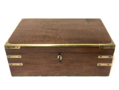 fig 1. Antique Mahogany Campaign Writing Slope Box