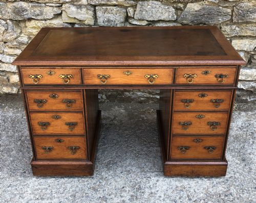 Antique Arts and Crafts Walnut Pedestal Desk