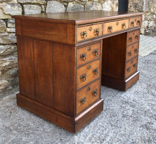 fig 2. Antique Arts and Crafts Walnut Pedestal Desk