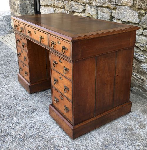 fig 3. Antique Arts and Crafts Walnut Pedestal Desk