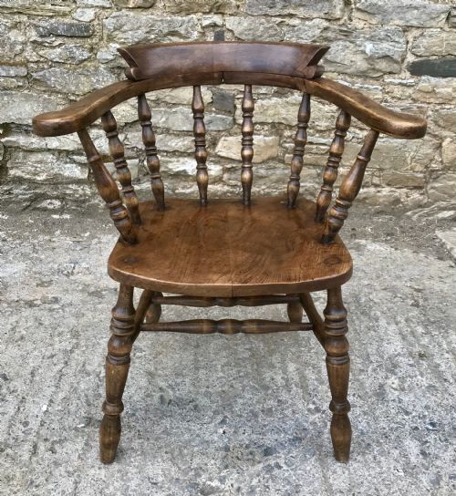 Antique Captains Smokers Bow Armchair