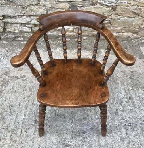 fig 1. Antique Captains Smokers Bow Armchair
