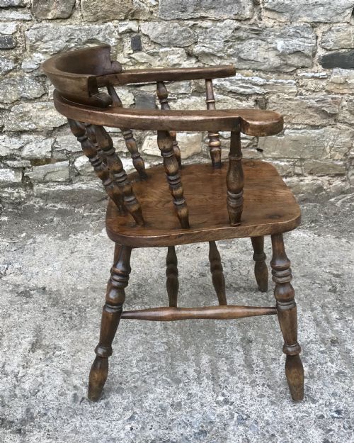 fig 2. Antique Captains Smokers Bow Armchair