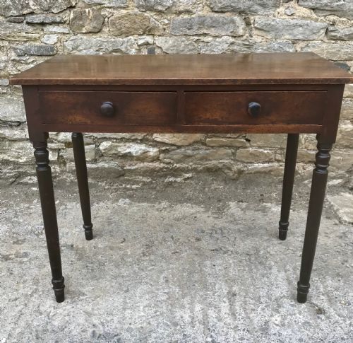 Antique Mahogany Two Drawer Side Table