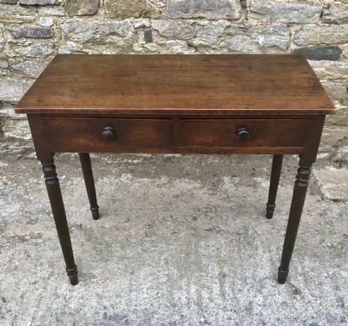 fig 1. Antique Mahogany Two Drawer Side Table