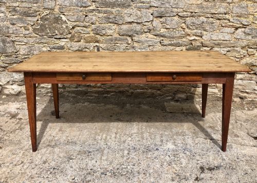 Large Antique Pine Farmhouse Table