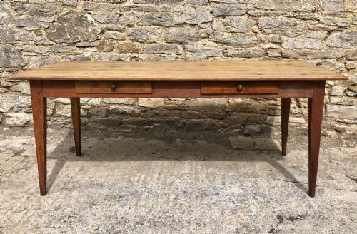 fig 1. Large Antique Pine Farmhouse Table