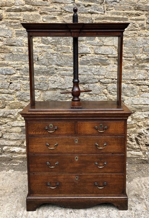 Georgian Oak Linen Press Chest