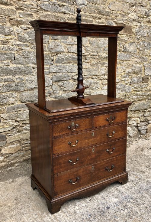 fig 1. Georgian Oak Linen Press Chest