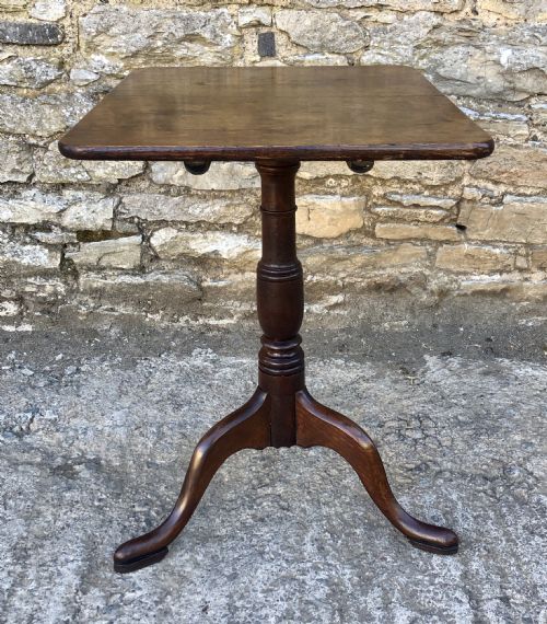 fig 1. Antique Georgian Oak Tilt Top Occasional Table