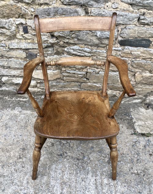 fig 1. Antique Windsor Bar Back Carver Chair