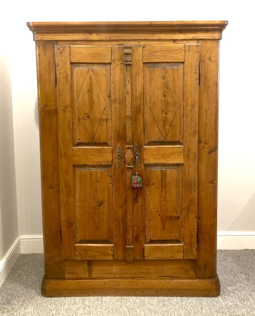 Antique Swiss Pine Storage Cupboard