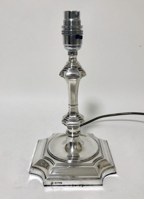 Antique Solid Sterling Silver Table Lamp