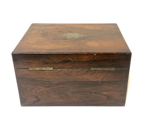 fig 2. Victorian Rosewood Vanity Box with Silver Plated interior