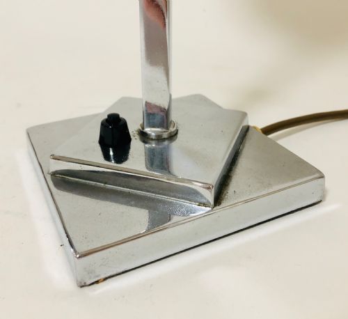 fig 2. Art Deco Chrome Table Lamp with Glass Shade
