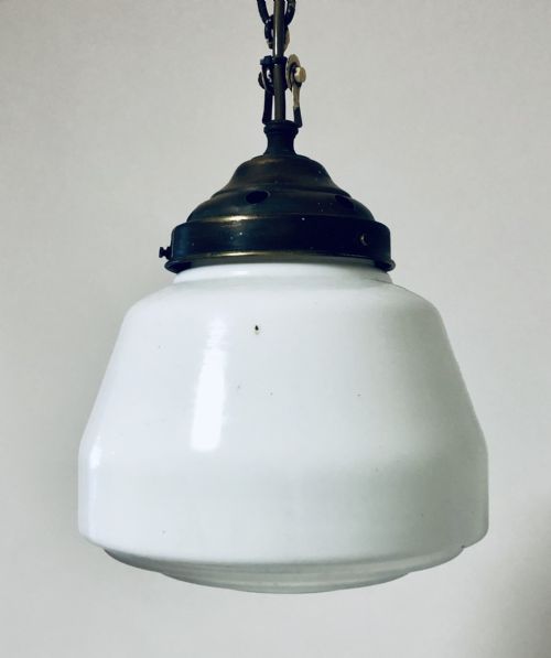 Antique Opaline Glass Pendant Light