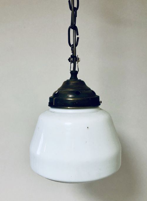 fig 1. Antique Opaline Glass Pendant Light