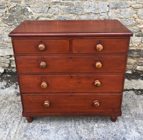 fig 1. Victorian Pine Chest of Drawers with Original Finish