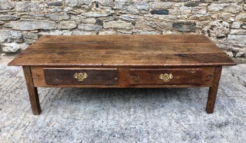 Large Antique 18th Century Oak Farmhouse Coffee Table