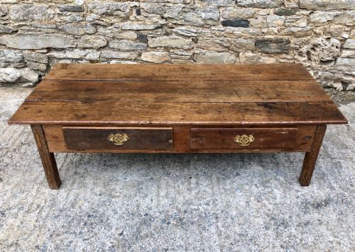 fig 1. Large Antique 18th Century Oak Farmhouse Coffee Table
