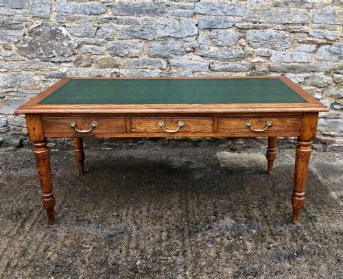 Antique Oak Library Table Desk