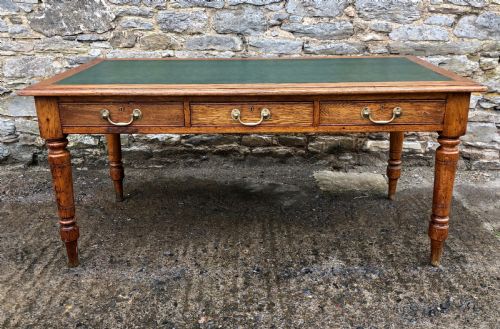 fig 1. Antique Oak Library Table Desk