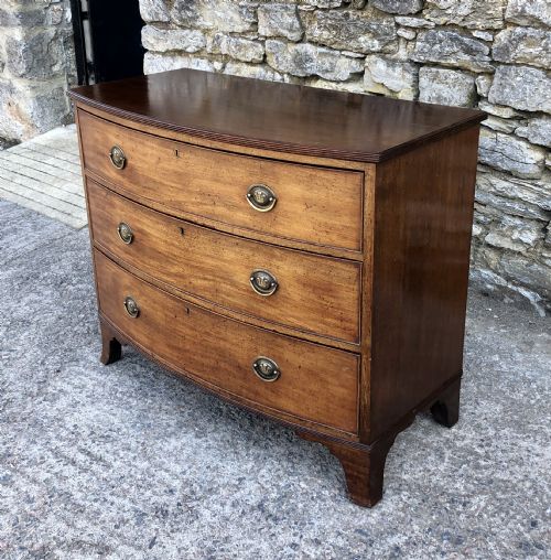 fig 1. Regency Mahogany Bow Front Chest of Drawers