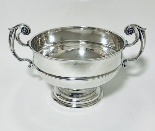 Large Antique Solid Silver Punch Bowl