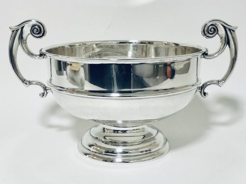 fig 1. Large Antique Solid Silver Punch Bowl