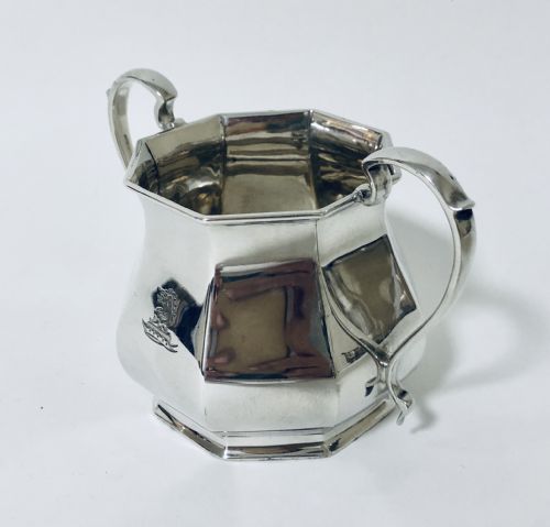 fig 1. Antique Solid Silver Twin Handled Sugar Bowl