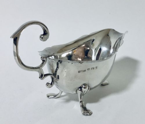 fig 1. Antique Solid Silver Sauce Boat